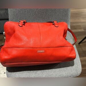 COACH #31324 Vermillion Red Leather Park Soft Katheryn Triple Zip Satchel
